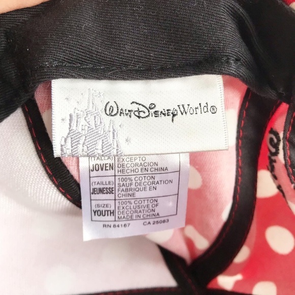 Walt Disney World Minnie Mouse ear baseball cap EUC youth (6-10 years) - Picture 7 of 8